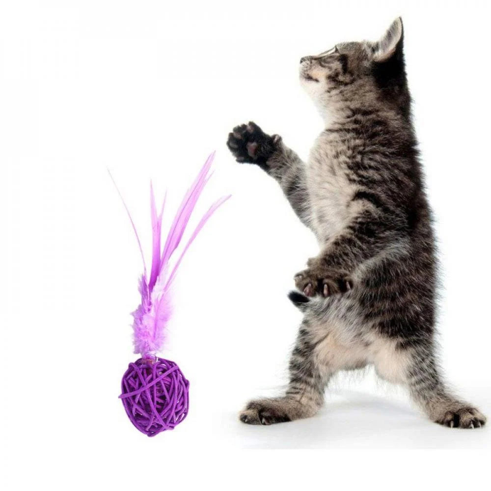 Interactive Plush & Ball Cat Toy