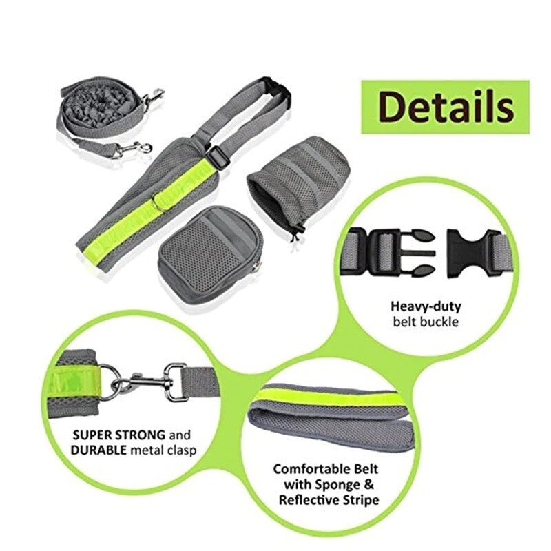Pet Dog Cat Elastic Reflective Belt Running