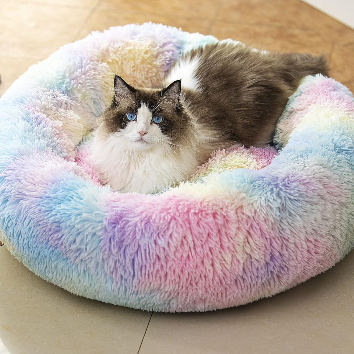  Round Fluffy Washable Pet Bed