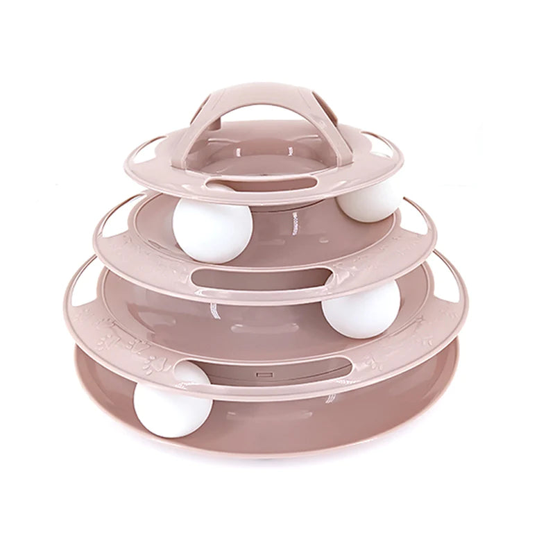 3/4 Levels Cats Toy Tower Track