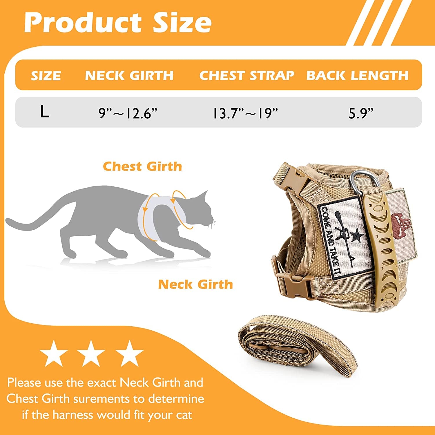  Cat Harness and Leash Set 