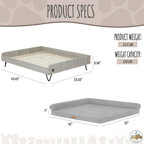  Wooden Pet Bed with Mattress 