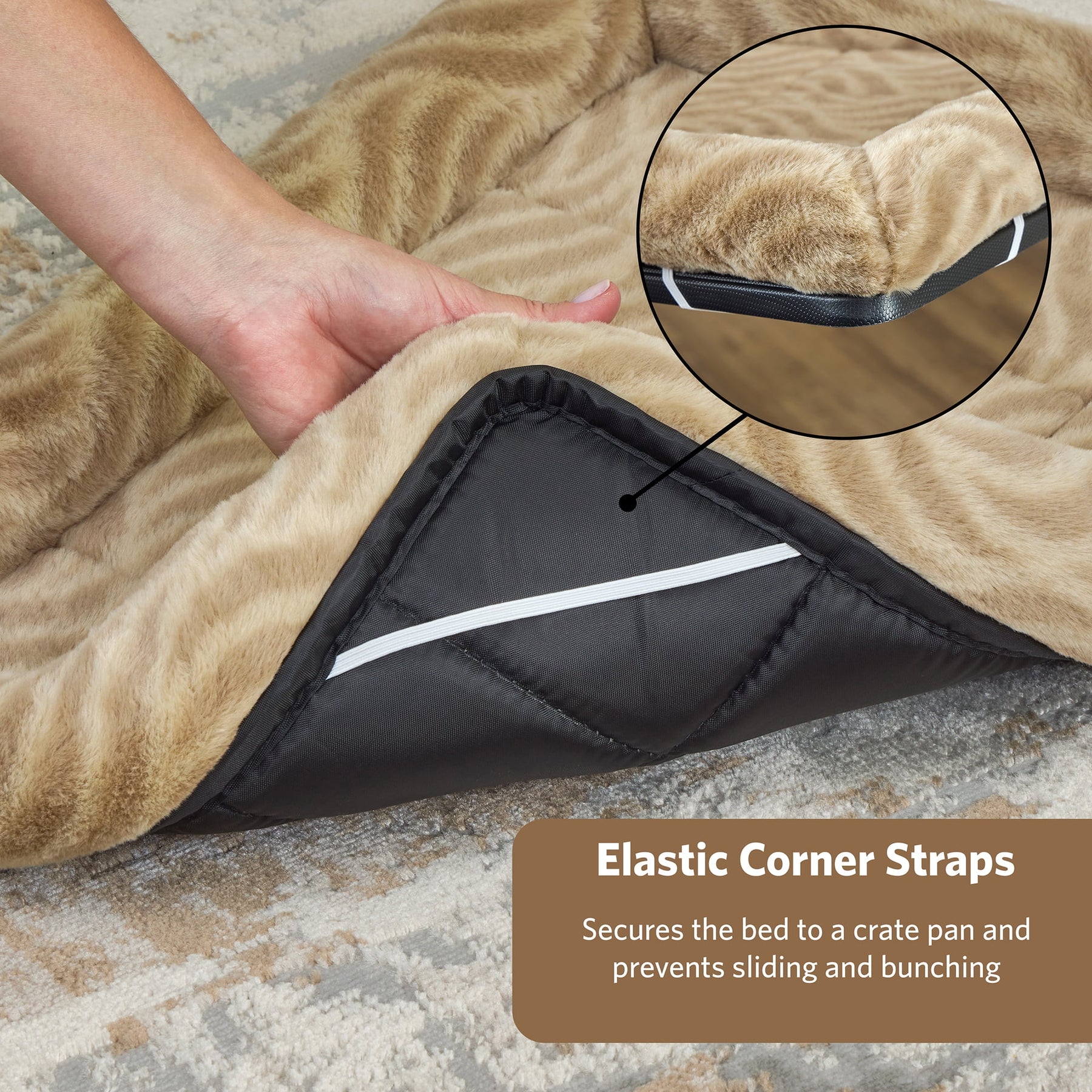 48Inch Tan Wave Pet Bed 