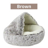 Plush Hooded Pet Bed 
