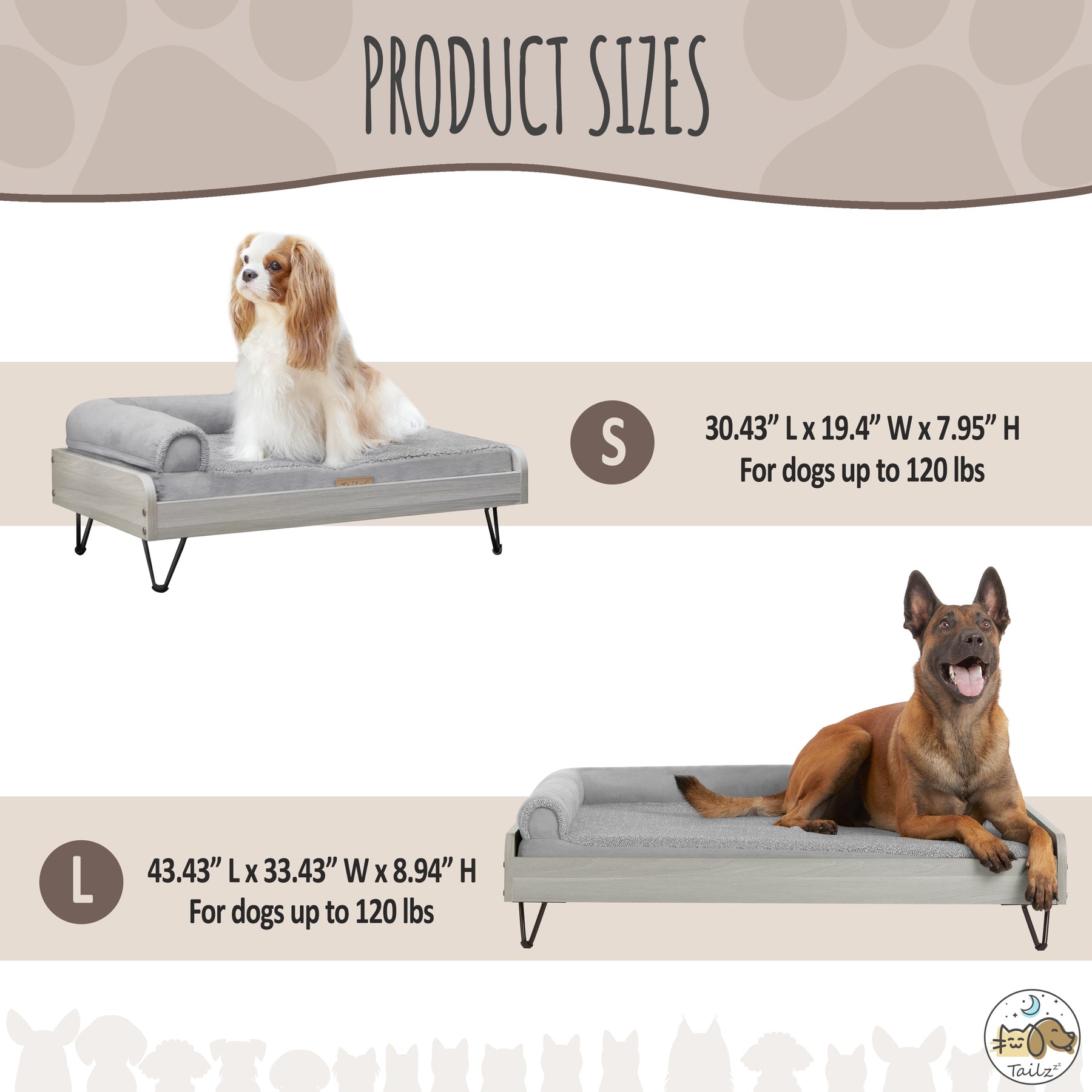  Wooden Pet Bed with Mattress 