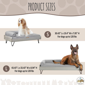 Small Wooden Elevated Pet Bed with Mattress