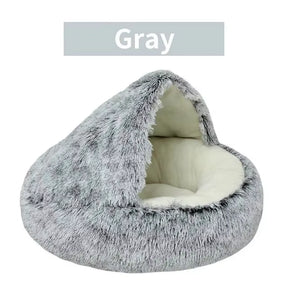 Plush Hooded Pet Bed 