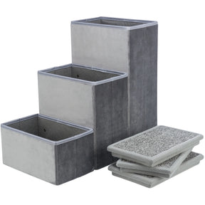 3-Step Foldable Velour Pet Stairs with Storage