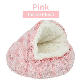 Plush Hooded Pet Bed 