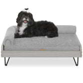 Small Wooden Elevated Pet Bed with Mattress