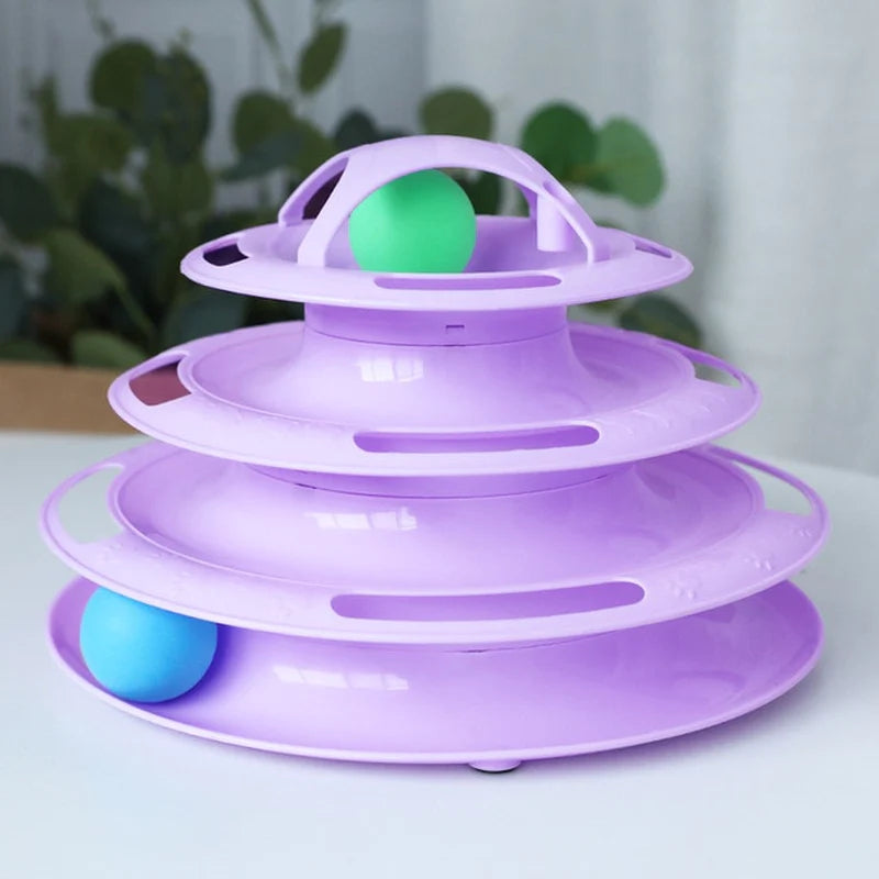 3/4 Levels Cats Toy Tower Track