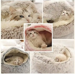 Plush Hooded Pet Bed 