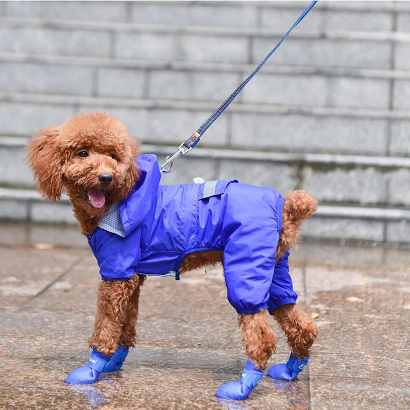 Cat/Dog 4Pcs Pet Waterproof Rainshoe Anti-Slip Rubber Boot