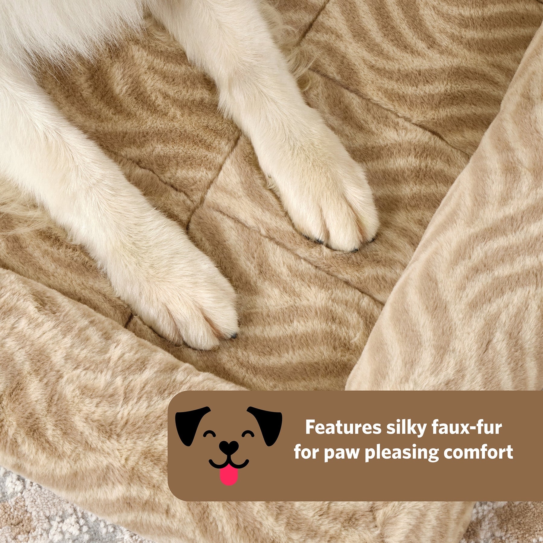 48Inch Tan Wave Pet Bed 