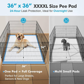 4XL 36"X36" Thicken Heavy Absorbent Dog Pads 100 Pack