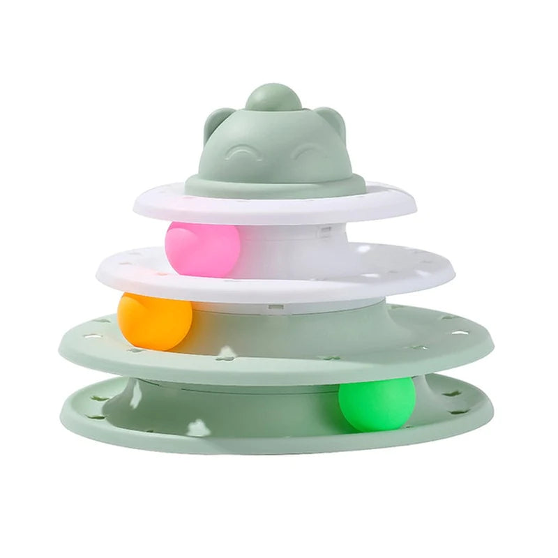 3/4 Levels Cats Toy Tower Track